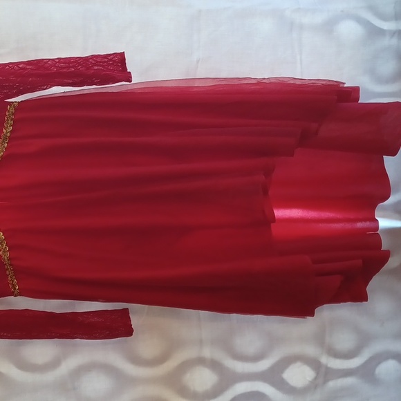 Art Stone Adult Red Lyric Dance Costume - Picture 3 of 8